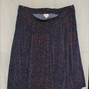 LuLaRoe Madison Skirt - Navy Blue Print